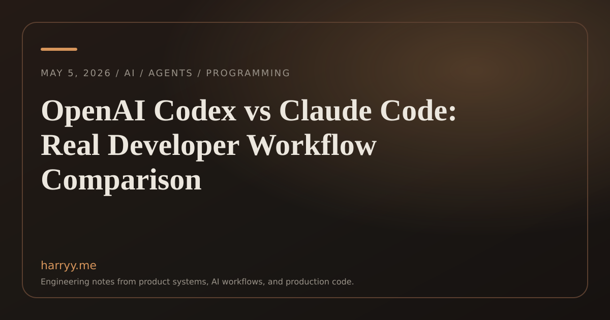 OpenAI Codex vs Claude Code: Real Developer Workflow Comparison ...